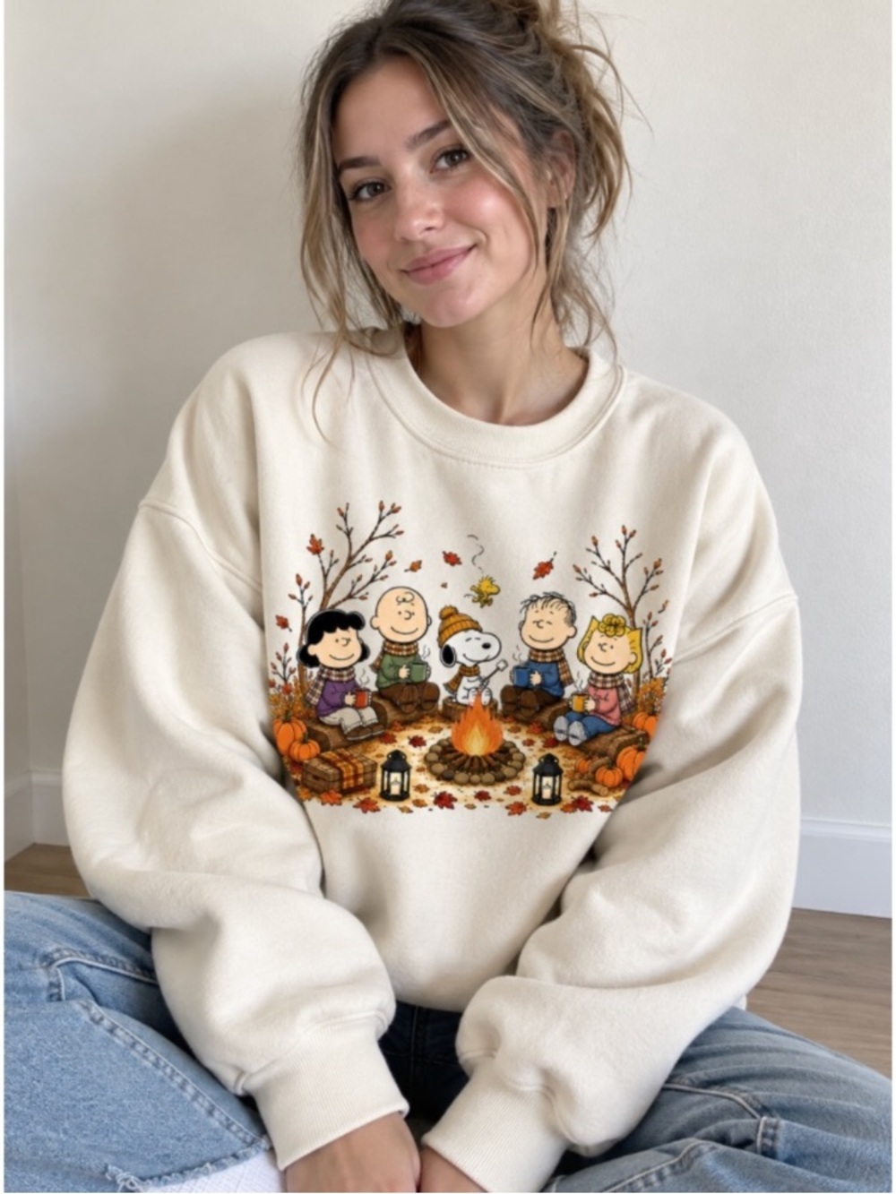 Sand Peanuts Campfire Graphic Sweatshirt - Women